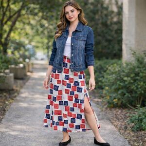 Vintage 1970’s Bernard Cowan Toronto Maxi Abstract Print Skirt